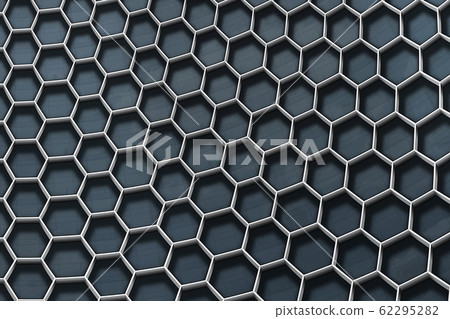 A facade of a building with honeycomb pattern 62295282