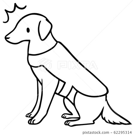 簡單服務犬（驚奇）的插圖（僅行） 62295314