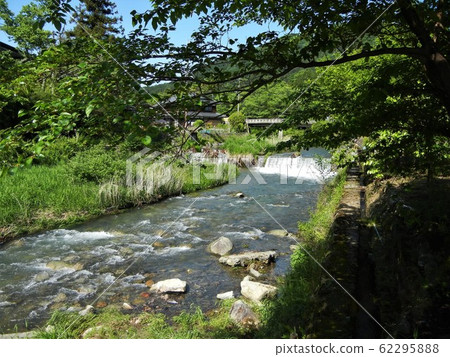 River view of the village of Kyoto Ohara: Koya River 62295888