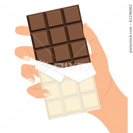 hand holding chocolate bar vector 62296062