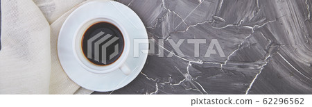 Banner of Two white cups of espresso on grey grunge background. Banner of Two white cups of espresso on grey grunge background. 62296562
