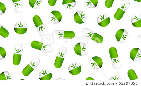 Pattern with realistic cannabis 62297355