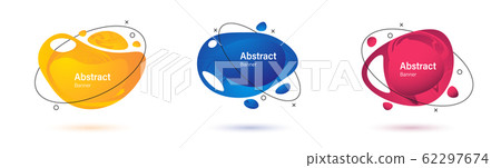 Set of Amoeba shapes. Abstract liquid elements. 62297674