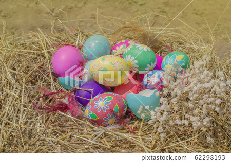 Easter eggs in nest 62298193