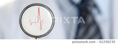 Male medicine doctor arm holding stethoscope head 62298230