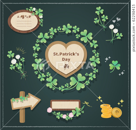 Three leaf clover icon set st patricks day Three leaf clover icon set st patricks day 62298415
