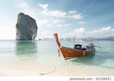wooden longtail boat at Koh Poda island in Krabi 62299841