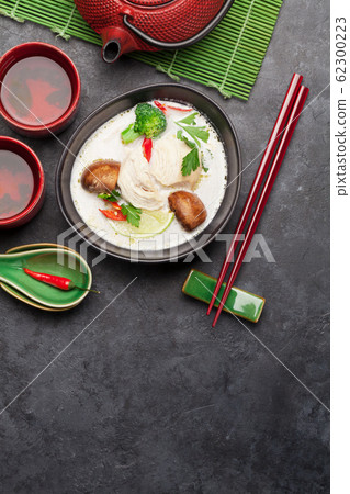 Tom Kha traditional Thai soup 62300223