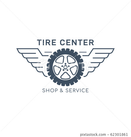 Tire and wheel service badge design, stock vector Tire and wheel service badge design, stock vector 62301861