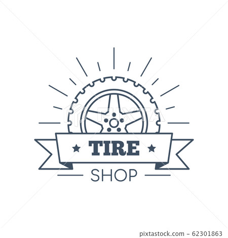 Tire and wheel service badge design, stock vector Tire and wheel service badge design, stock vector 62301863