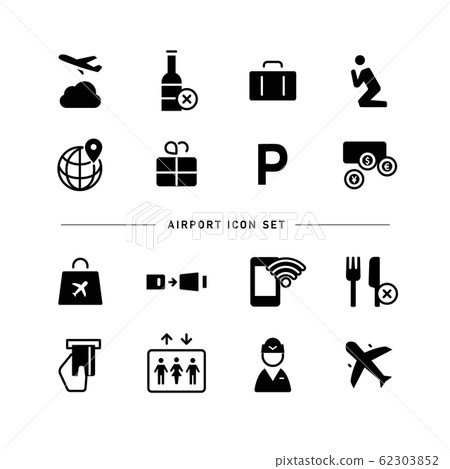 AIRPORT ICON SET-插圖素材 [62303852] - PIXTA圖庫