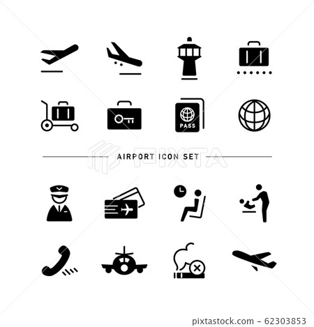 airport, icon, icons - Stock Illustration [62303853] - PIXTA