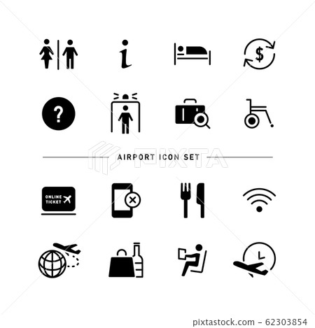 airport, icon, icons - Stock Illustration [62303854] - PIXTA