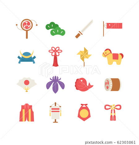 Children's day illustration icon set 62303861