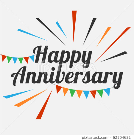 Happy anniversary greeting card vintage vector 62304621