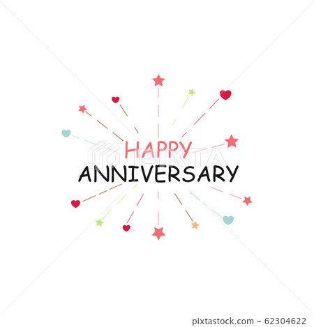 Happy anniversary greeting card vintage vector 62304622