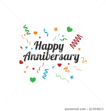 Happy anniversary greeting card vintage vector 62304623