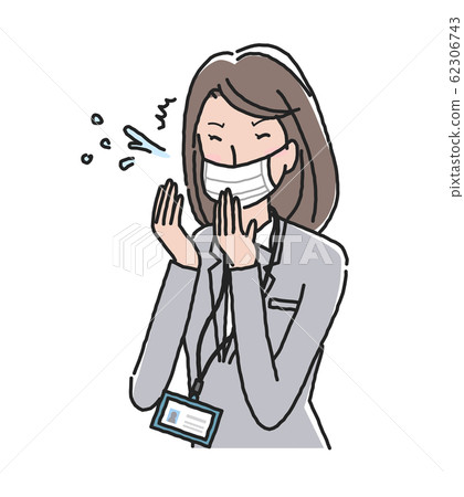 西裝戴著口罩的女人 西裝戴著口罩的女人 62306743