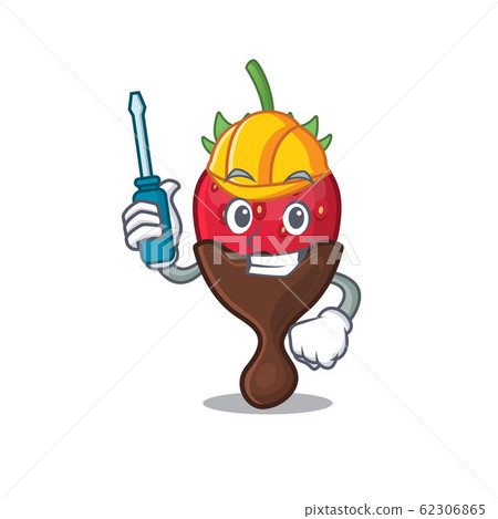 cartoon character style chocolate strawberry working as an automotive cartoon character style chocolate strawberry working as an automotive 62306865