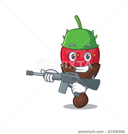 A cute picture of chocolate strawberry Army with machine gun A cute picture of chocolate strawberry Army with machine gun 62306986