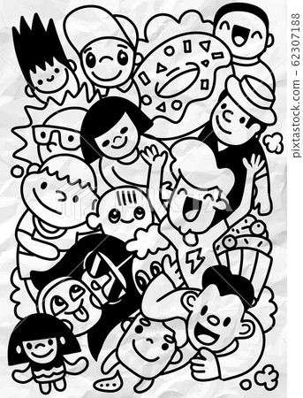 Happy kid cartoon doodle collection ,Hand Drawn - Stock Illustration ...