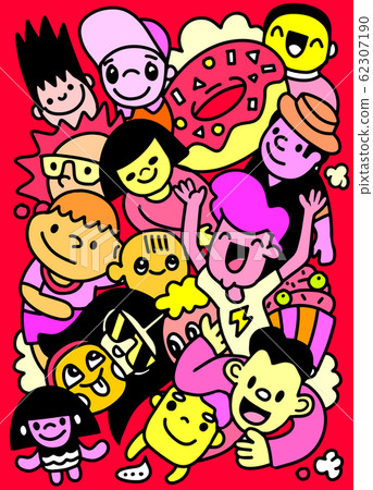 Happy kid cartoon doodle collection ,Hand Drawn - Stock Illustration ...