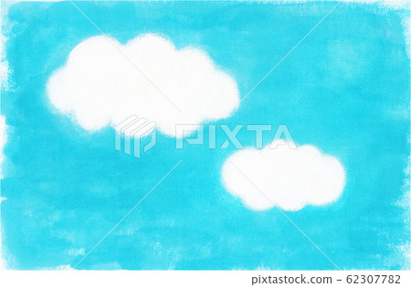 Blue sky with two clouds 62307782