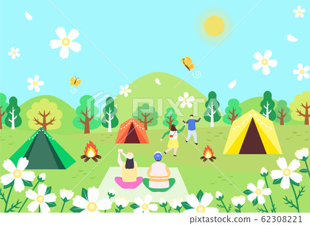 Exciting Spring Picnic Illustration 2 62308221
