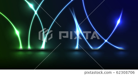 Neon curved lines abstract technology background - Stock Illustration ...