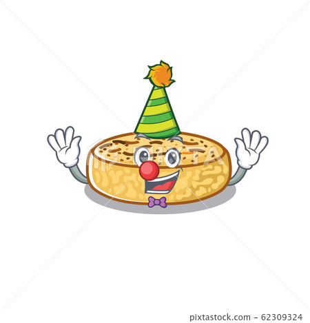 Funny Clown crumpets cartoon character mascot design 62309324