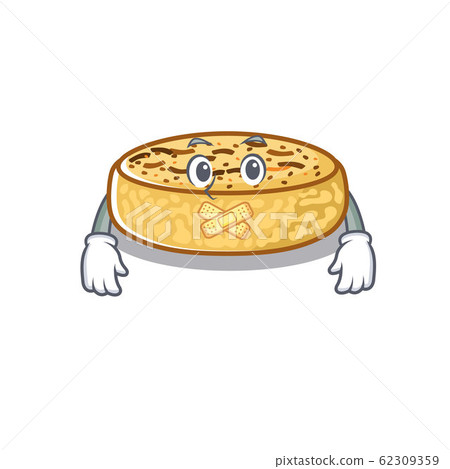 cartoon character design crumpets making a silent gesture 62309359