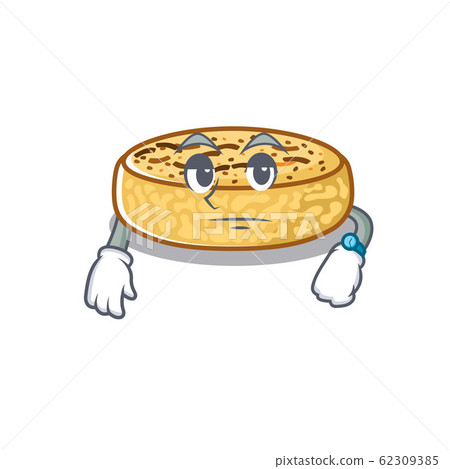 cartoon character design of crumpets on a waiting gesture 62309385