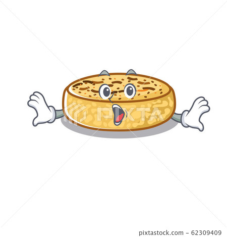Crumpets mascot design concept with a surprised gesture 62309409