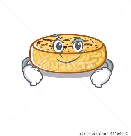 Cool crumpets mascot character with Smirking face Cool crumpets mascot character with Smirking face 62309442