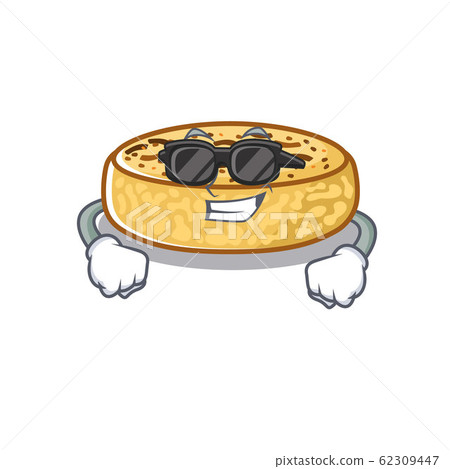 Super cool crumpets character wearing black glasses 62309447