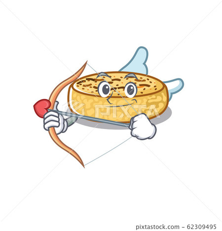 Sweet crumpets Cupid cartoon design with arrow and wings 62309495