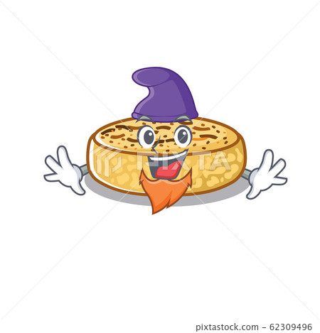 cartoon mascot of funny crumpets dressed as an Elf 62309496