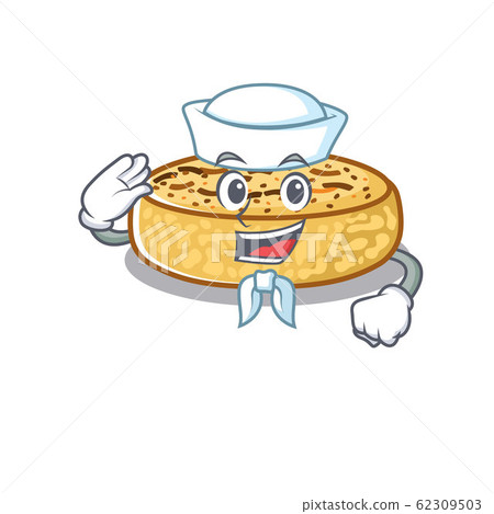 Crumpets cartoon with concept Sailor wearing hat 62309503