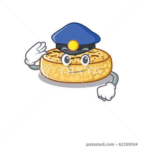 A manly crumpets Cartoon concept working as a Police officer 62309504