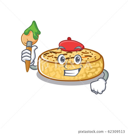 A cute picture of crumpets as an Artist having a brush 62309513