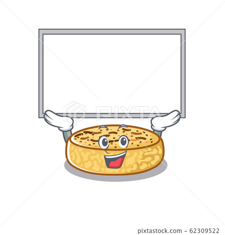 A crumpets mascot picture raised up board 62309522