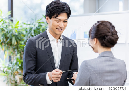 Business scene Business card exchange 62309784