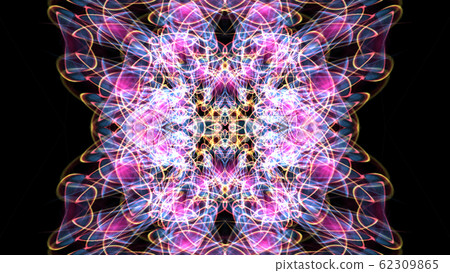 夢幻般的幾何圖案CG背景2050205_125336紫色橙色 62309865