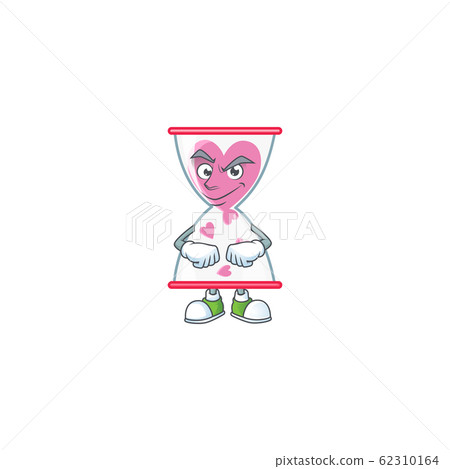 Love clock sand mascot cartoon character style with Smirking face Love clock sand mascot cartoon character style with Smirking face 62310164