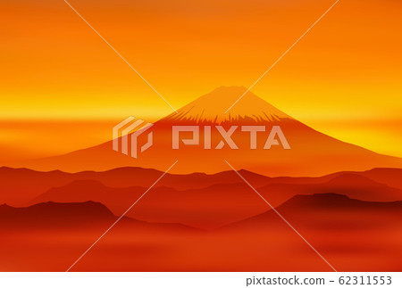 日本富士山山背景 插圖素材 圖庫
