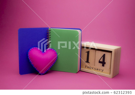 Valentines Day still life with pink heart Valentines Day still life with pink heart 62312393