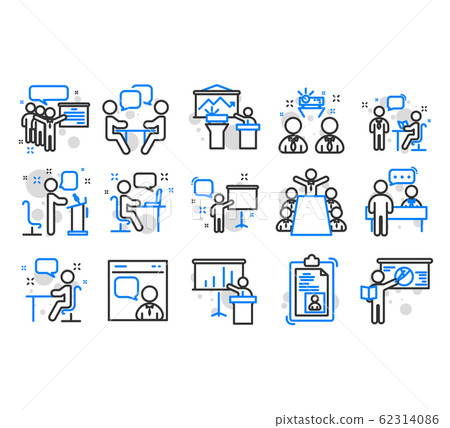Business presentation line icons. Business presentation line icons. 62314086