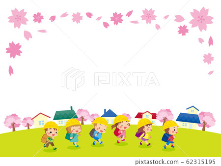 穿過櫻花小鎮的可愛的新生 62315195