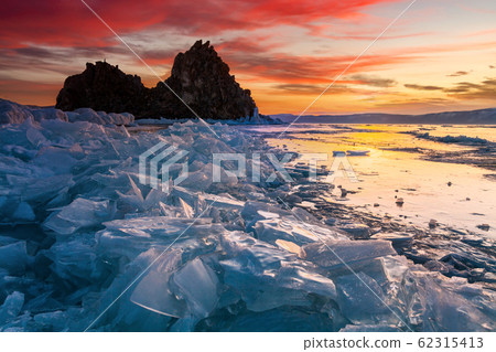 Ice patterns on Lake Baikal. Siberia, Russia Ice patterns on Lake Baikal. Siberia, Russia 62315413