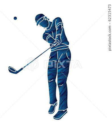 Golf player action cartoon sport graphic vector. Golf player action cartoon sport graphic vector. 62315473